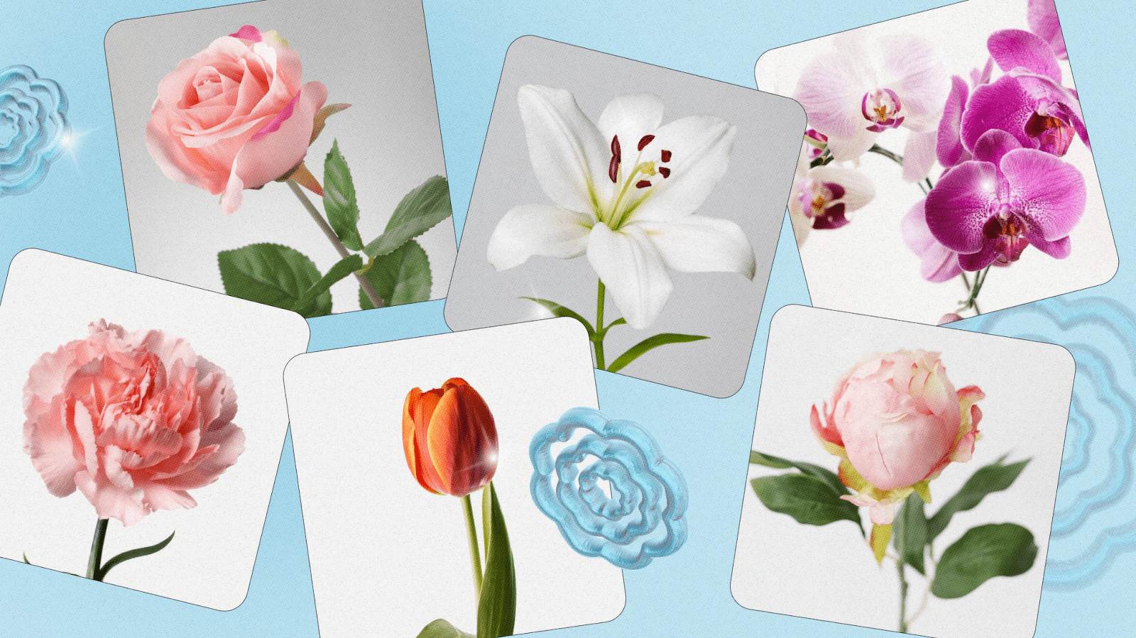 Different types of flowers in a bouquet