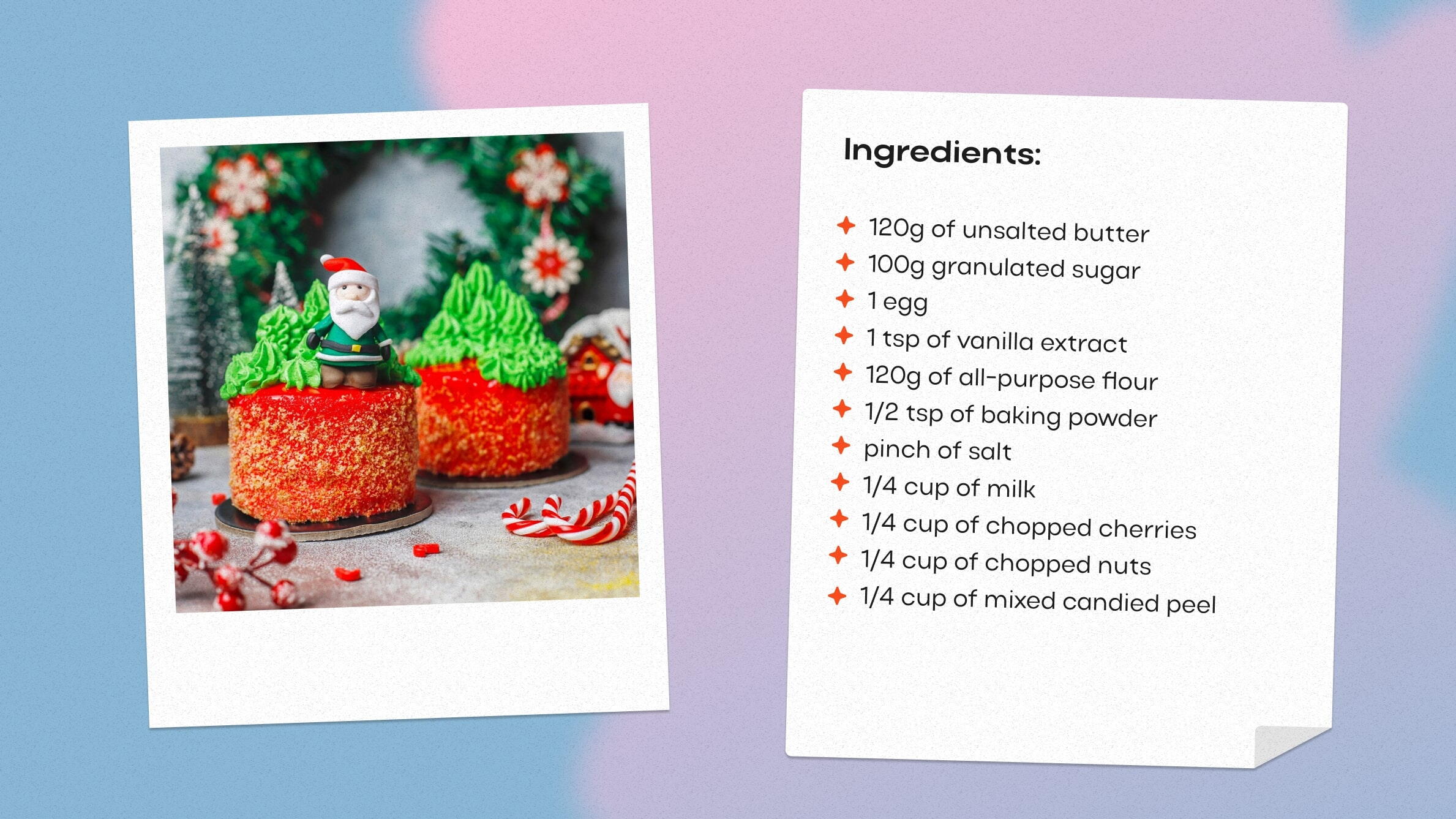 Small christmas cake recipe