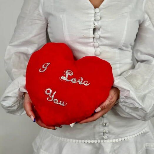 Heart-Shaped Cushion I Love You