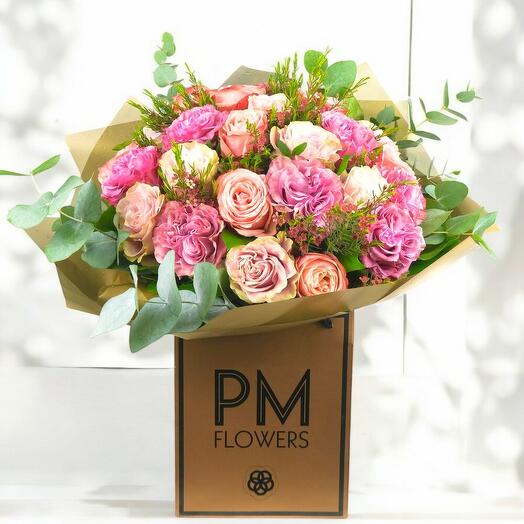 Splendid Rose Luxe – Pink   Peach Rose Gift Box