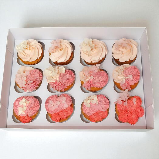 Pink floral cupcakes