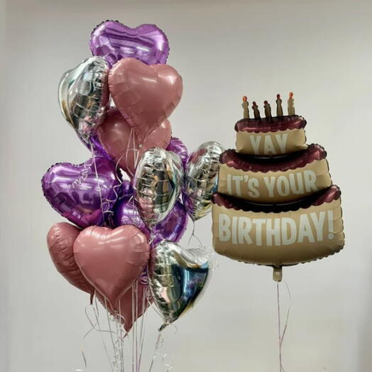 Birthday Cake Balloon Bundle (13 Helium Balloons)