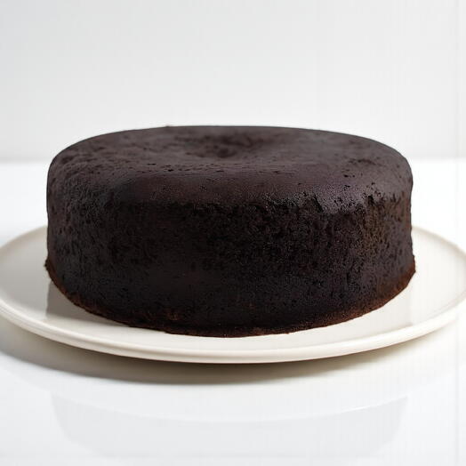 Undecorated chocolate cake