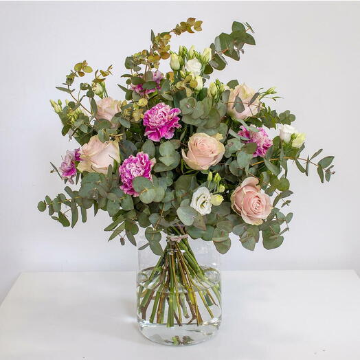 Bouquet of Carnations, Roses, and Lisianthus
