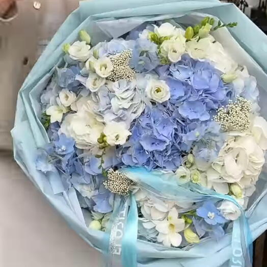 Blue Cloud — Hydrangea Mix Bouquet