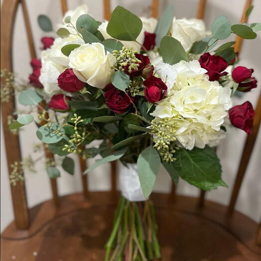 Red   White Bridal Bouquet