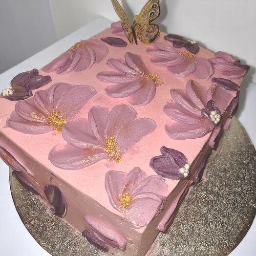 Elegant Floral Nutella Cake – Handcrafted Design for 14 Servings