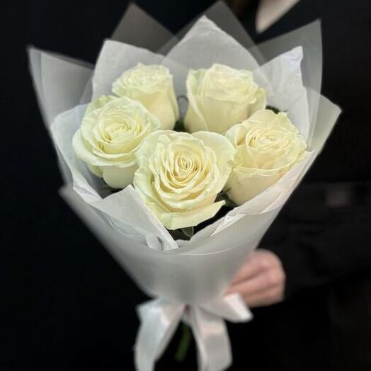 White sky roses