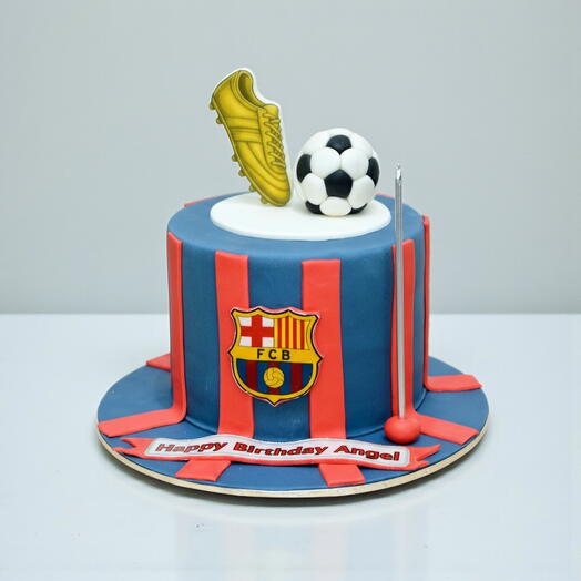 ⚽ Football Theme Birthday Cake (fondant covered)