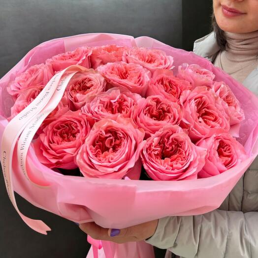 Peony Rose Charm – Luxury Pink Garden Roses Bouquet