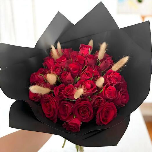 40 rose and pampas bouquet