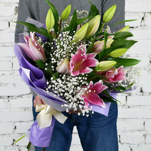 Bouquet of Pink Lilies
