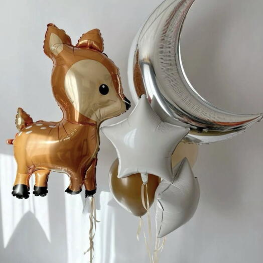 Little Moon Deer – Helium Balloon Set (7 balloons)