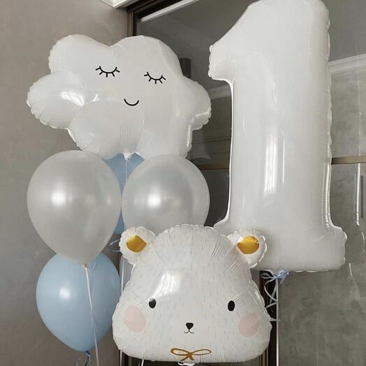 Cloud   Bear Birthday Balloon Set