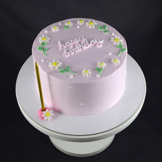 Pink Daisy Birthday Cake – Handmade, Additive-Free   Custom