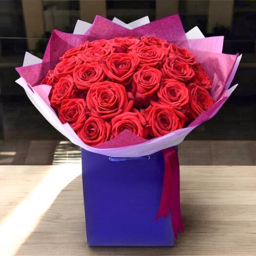 45 Red Roses (25 roses pictured)