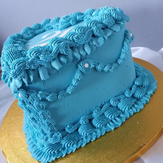Blue heart cake