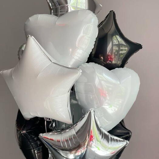 Black and White Celebration – Helium Balloon Set (10 balloons)