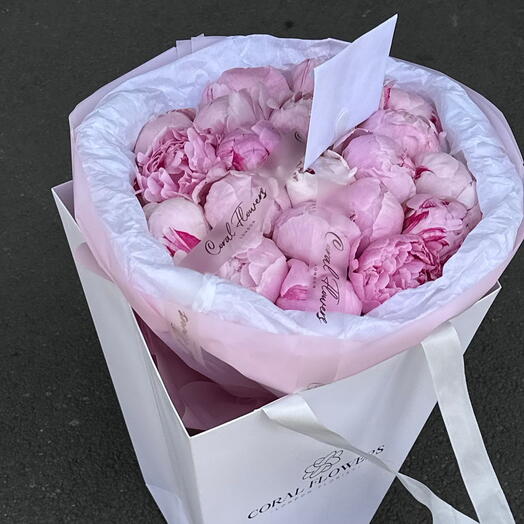 20 luxury peonies in a paper bag