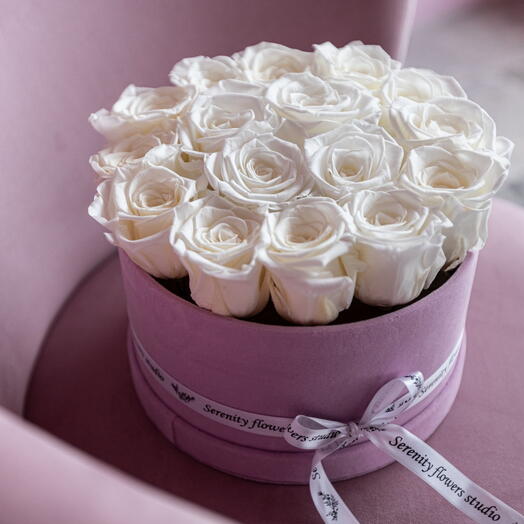 Pink roses in a box