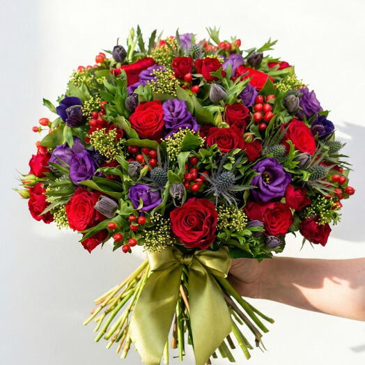 Red   Purple Passion Luxury Bouquet