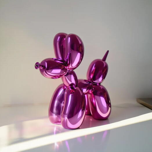 Large Electro Pink Dog Figurine