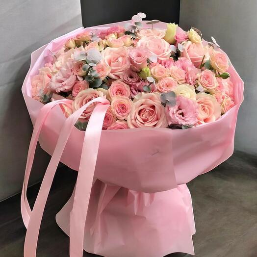 Pink Cloud – Luxe Pink Rose   Lisianthus Bouquet