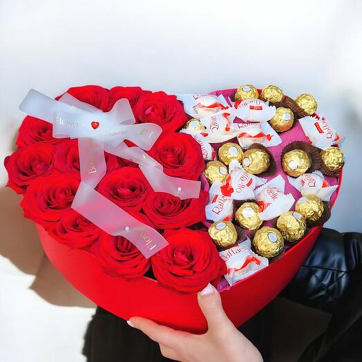 Roses Heart With Chocolate