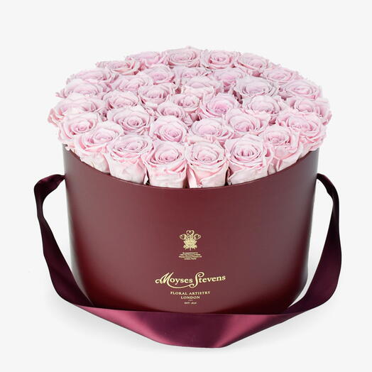 Pink Preserved Roses Hatbox
