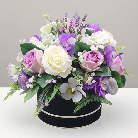 Пастельные цветы в коробке