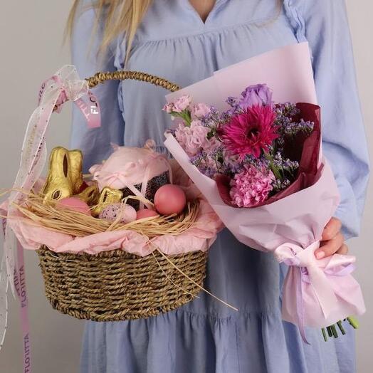 Springtime Sweetness (eustoma, matiola, limonium, gerbera, dianthus)