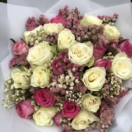 Pink and white roses