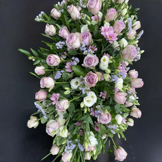 Graceful Lavender Coffin Spray – Elegant Funeral Tribute