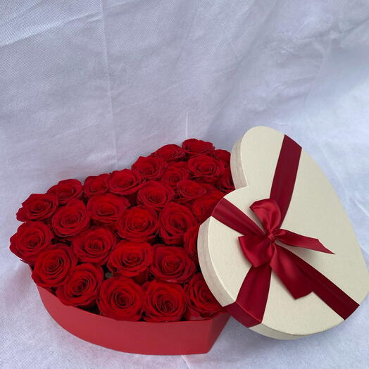 Preserved Flowers in heart box