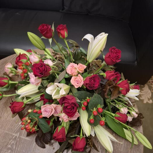 Фронтальная композиция для свадебного стола