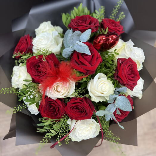 Sumptuous Red and White Roses
