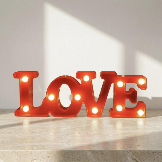 Светящаяся декоративная надпись LOVE