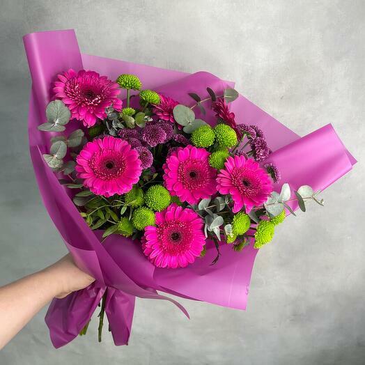 Gerbera and Santini Bouquet