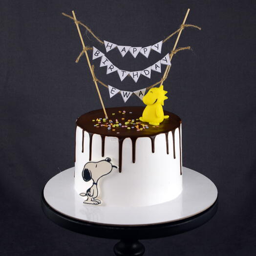 🐶 Snoopy Drip Birthday Cake – Handmade   Custom