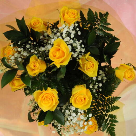 Luxury Long Stemmed Large Yellow Roses