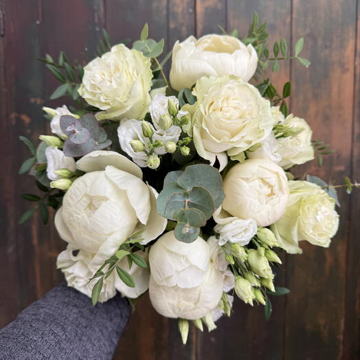 White peony bouquet