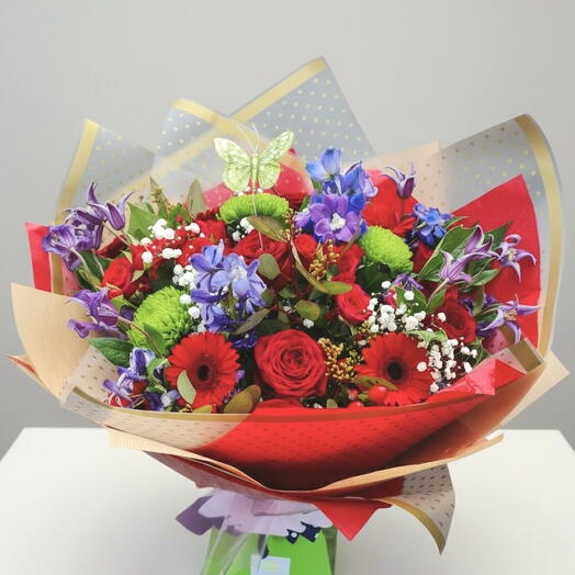 Букет "Красно-пурпурная страсть"