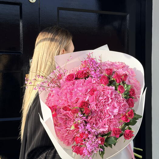 Blush Hydrangea and Spray Rose Bouquet