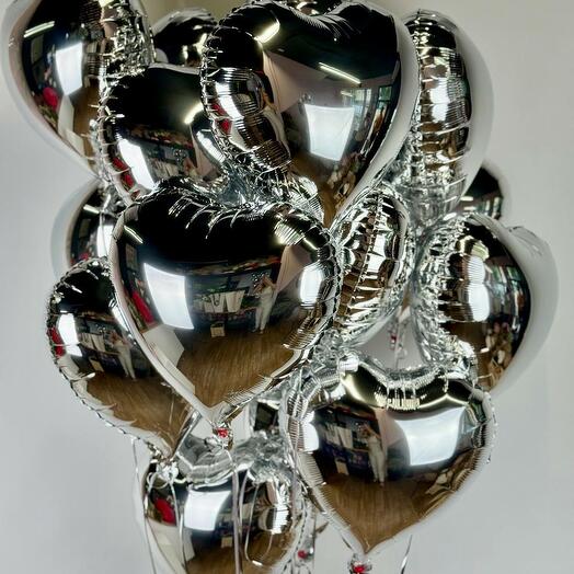 15 Silver Helium Heart-Shaped Balloons – Elegant   Festive Touch