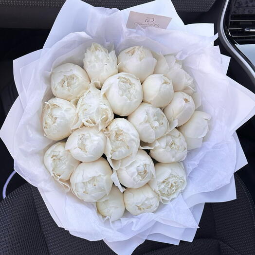 20 white peonies
