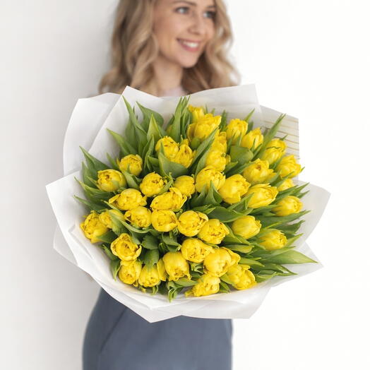 Yellow Tulip Bouquet - Bright   Elegant Spring Luxury