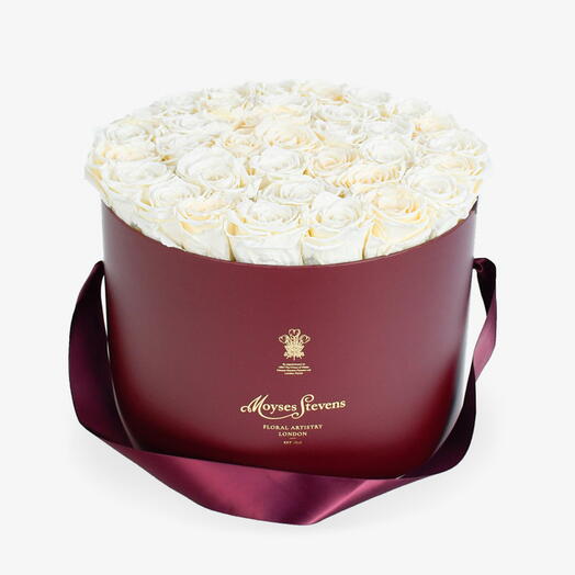 Cream Preserved Roses Hatbox