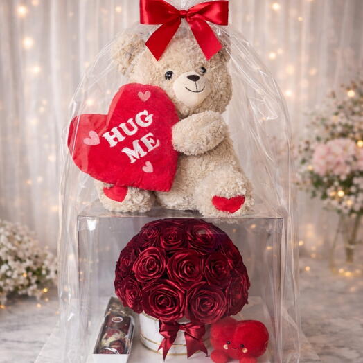 Уникальная роскошная напольная подарочная коробка шоколадные конфеты ручной работы   гигантский плюшевый мишка