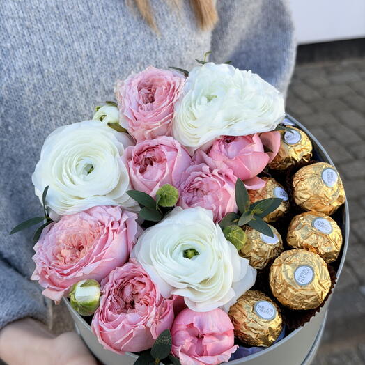 Blush Flowers and Chocolate Box