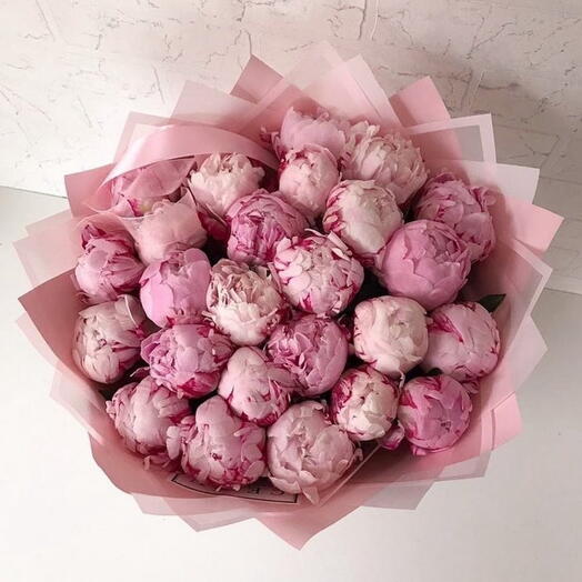 20 pink peonies